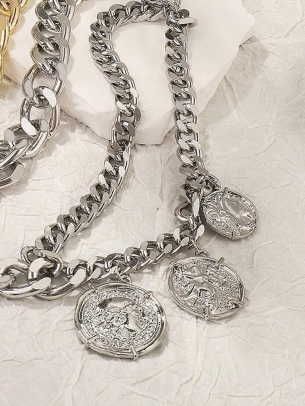 Maison Empire Layered Coin Choker Necklace - Picture 4 of 5